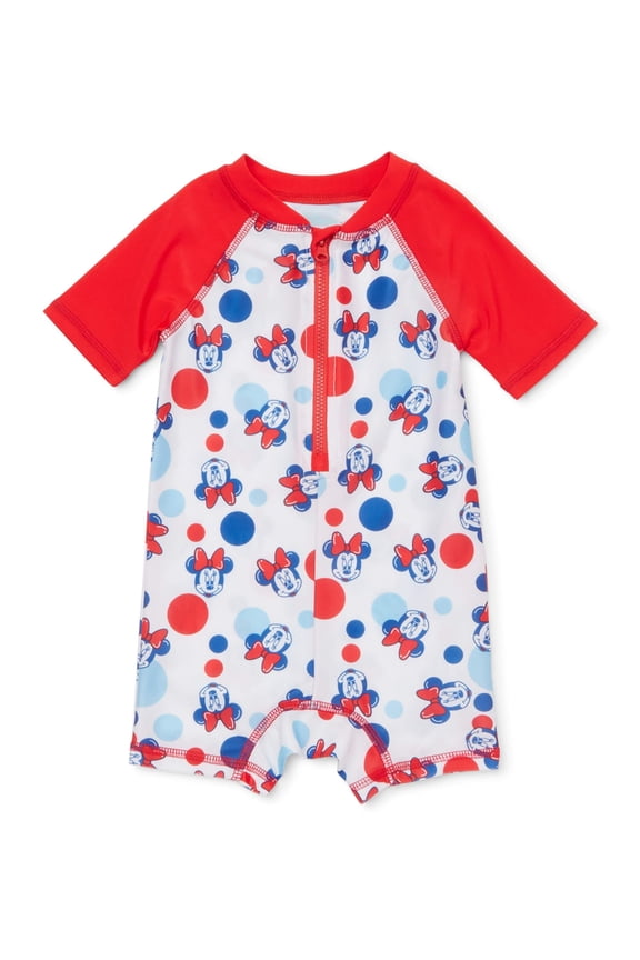 Baby Girl One-Piece Rashguard Swimsuit