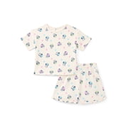 Baby Girls Textured Knit Top and Ruffle Shorts Set, 2-Piece, Sizes 0M-24M