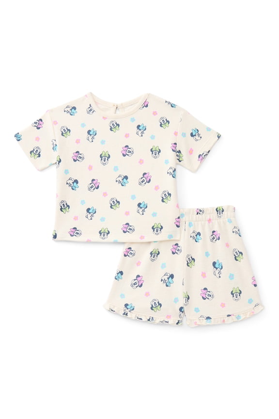 Baby Girls Textured Knit Top and Ruffle Shorts Set, 2-Piece, Sizes 0M-24M