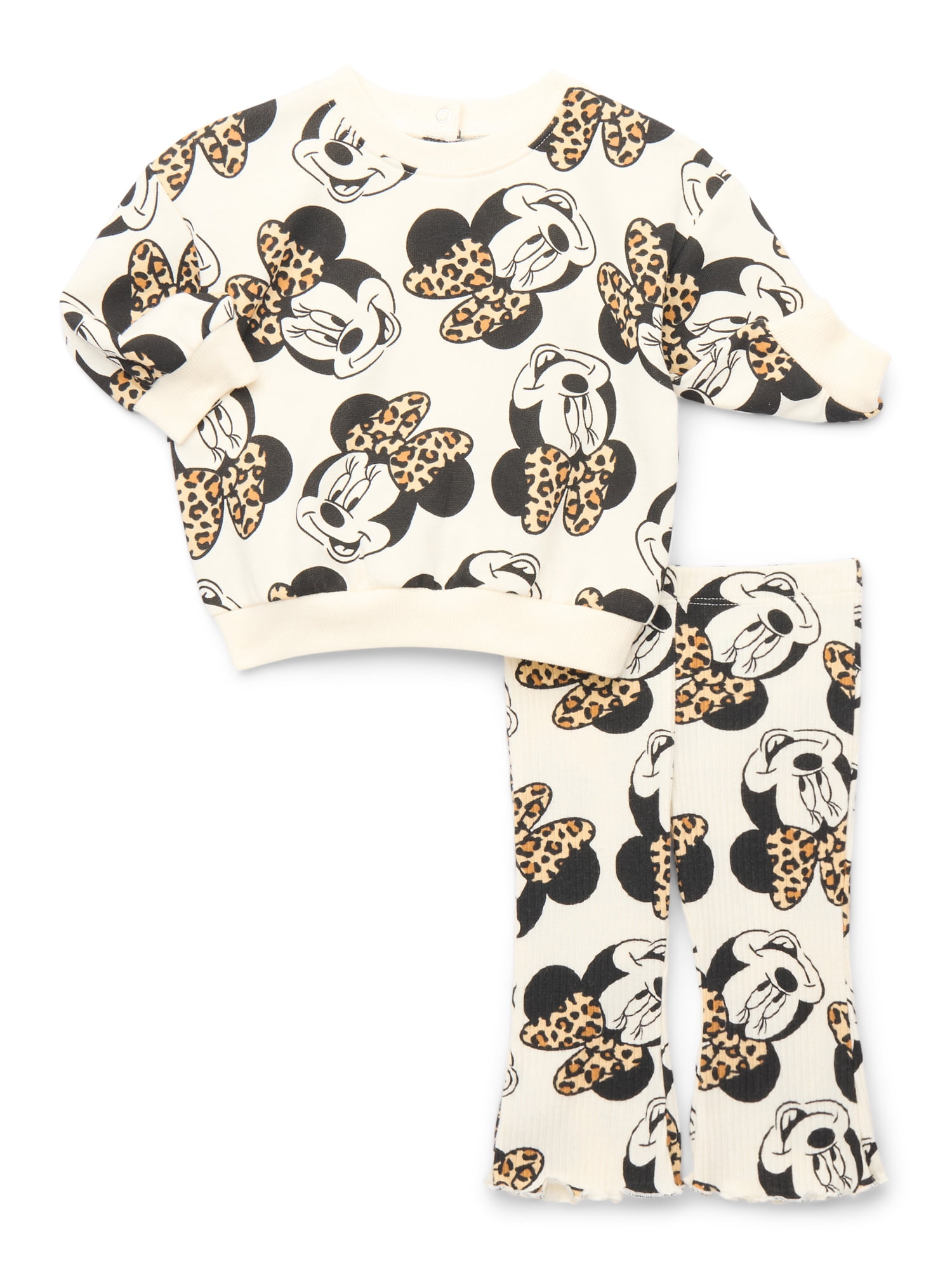 Minnie Mouse Baby Girls Print Sweatshirt and Flared Leggings, 2-Piece, Sizes 0M-24M