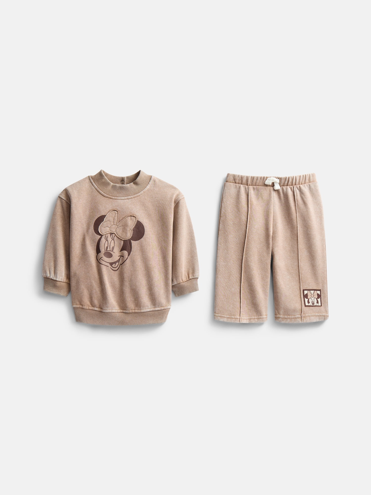 Minnie Mouse Baby Girls Mock Neck Sweatshirt and Pants Set, 2 Piece, Sizes 0/3M-24M