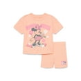 thumbnail image 1 of Minnie Mouse Baby Girls Graphic Tee and Bike Shorts Set, 2-Piece, Sizes Newborn-24M, 1 of 8