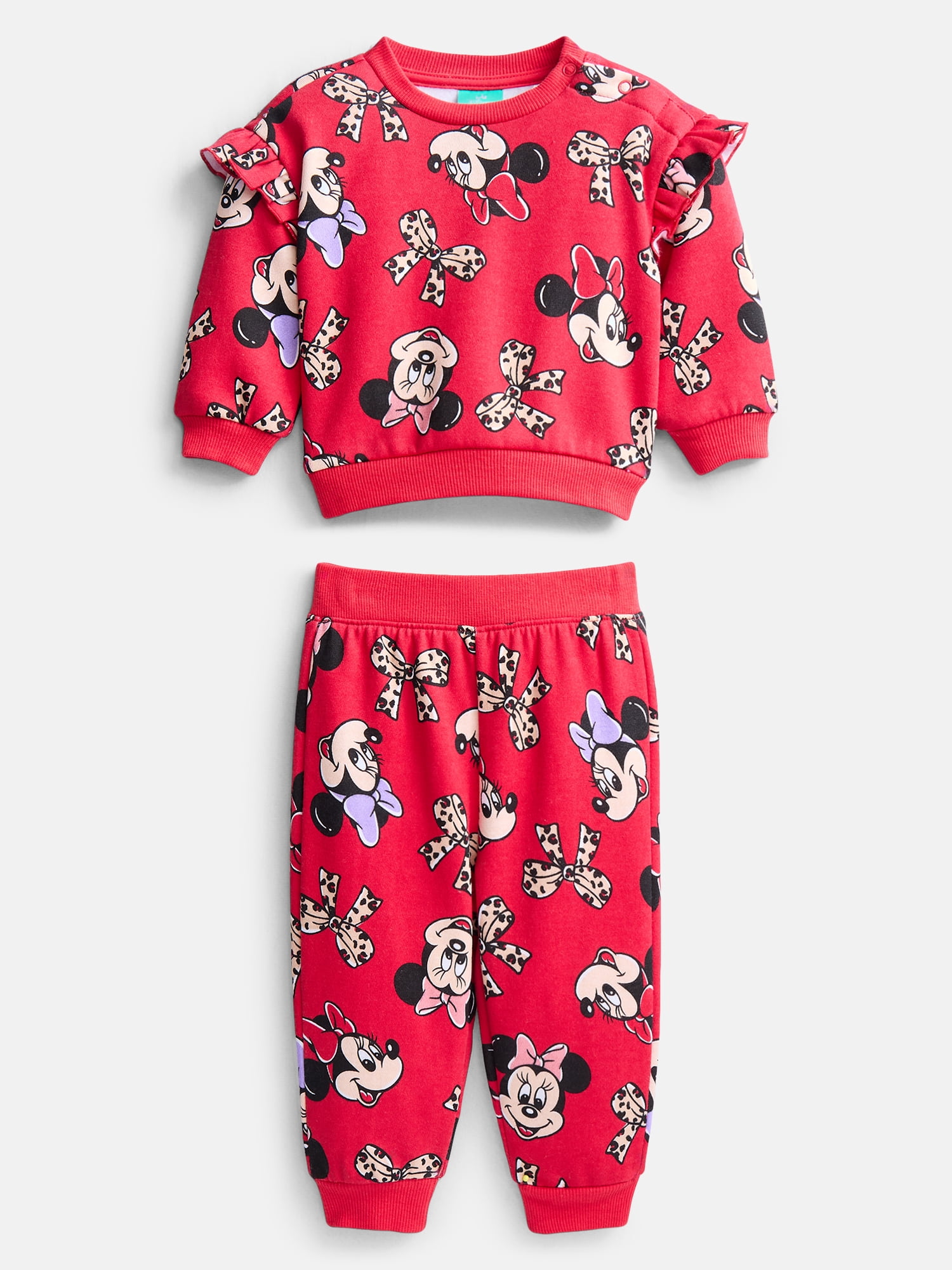 Minnie Mouse Baby Girls Fleece Sweatshirt and Pants Set, 2 Piece, Sizes 0/3M-24M
