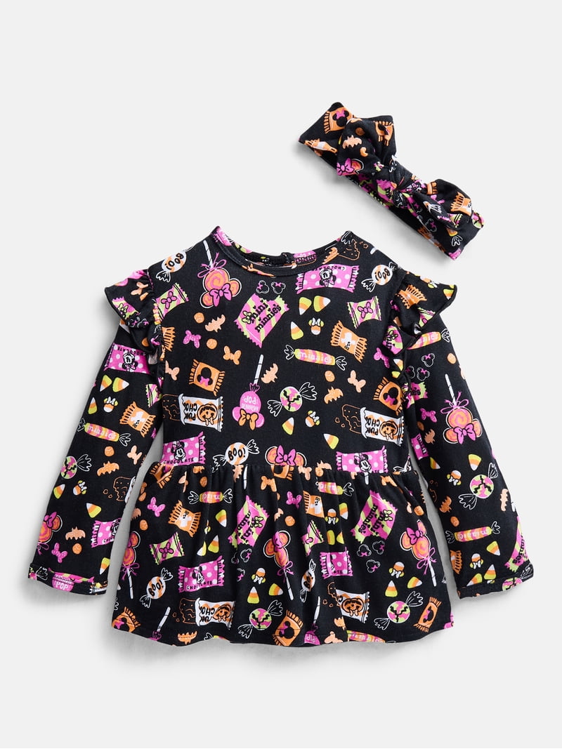 Minnie Mouse Baby Girls' Halloween Dress and Headband Set, 2-Piece, Sizes Nb-24m, Infant Unisex, Size: Newborn, Multicolor
