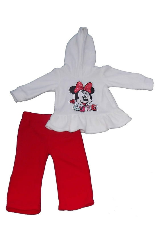Minnie Mouse Baby-Girls Infant And Toddler 2pc Hooded Polar Fleece Set 24Mos