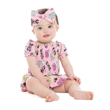 Minnie Mouse Baby Girls Resort Top and Skirt with Headband Set, 3-Piece, Sizes 0/3M-24M