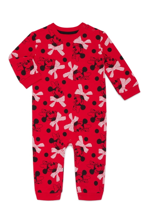 Baby Allover Print Romper with Long Sleeves, Sizes 0/3M-24M