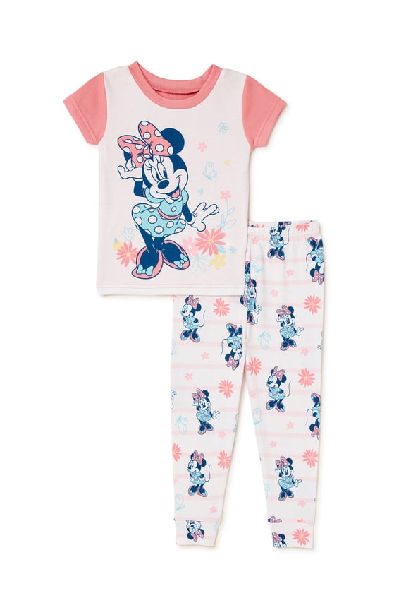 Baby and Toddler Girl T-Shirt and Pant Pajama Set, 2-Piece, Sizes 12M-4T