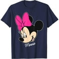 thumbnail image 1 of Minnie Mouse Big Face DTG Print Unisex T-Shirt,Navy Color,Size YXL, 1 of 5