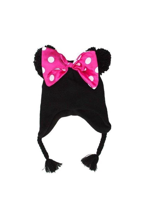 Minnie Mouse Black Peruvian Winter Hat