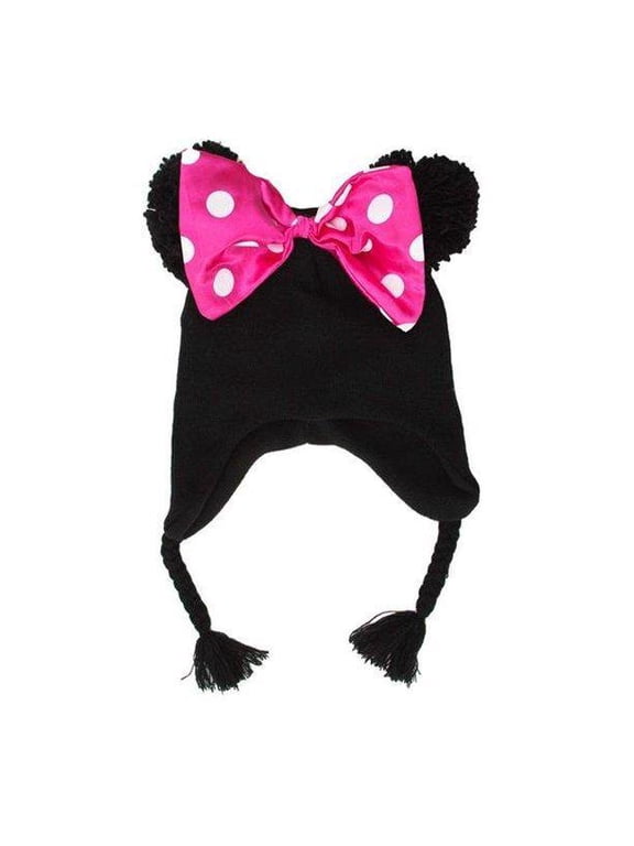 Minnie Mouse Black Peruvian Winter Hat
