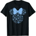thumbnail image 1 of Minnie Mouse Blue Snowflakes Icon Holiday DTG Print Unisex T-Shirt,Black Color,Size M, 1 of 5