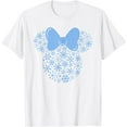 thumbnail image 1 of Minnie Mouse Blue Snowflakes Icon Holiday DTG Print Unisex T-Shirt, 1 of 5