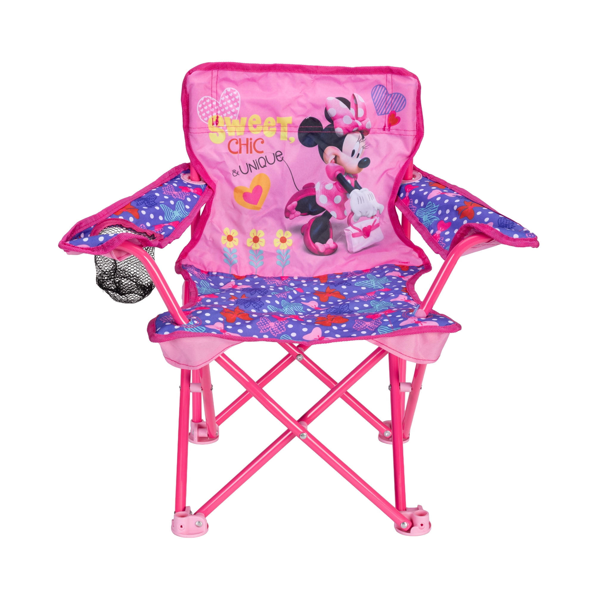 Walmart Black Friday Deals 2025 - Minnie Mouse Fold N Go Camping Chair, Pink, Sturdy Metal Construction, Safety Lock, Carry Bag Included, For Kids Ages 3+