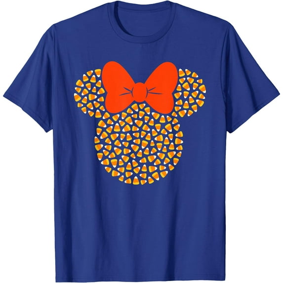 Minnie Mouse Candy Corn Halloween DTG Print Unisex T-Shirt,Royal Blue Color,Size YXL