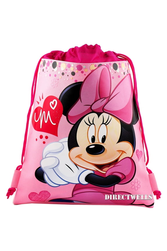 Minnie Mouse Character Licensed Pink Drawstring Bag