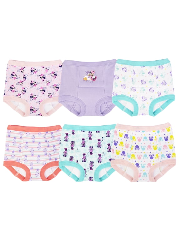 Minnie Toddler Girls' Training Pants 6 pack, Size 2T, Assorted