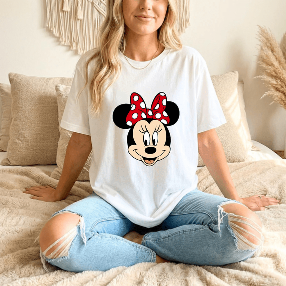 Minnie Mouse Checkered Pattern Disney Casual T-Shirt All Size S-5XL