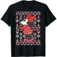 thumbnail image 1 of Minnie Mouse Christmas Holiday Style DTG Print Unisex T-Shirt,Black Color,Size YL, 1 of 5