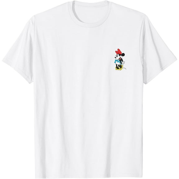 Minnie Mouse Classic Small Pose DTG Print Unisex T-Shirt,White Color,Size 2T
