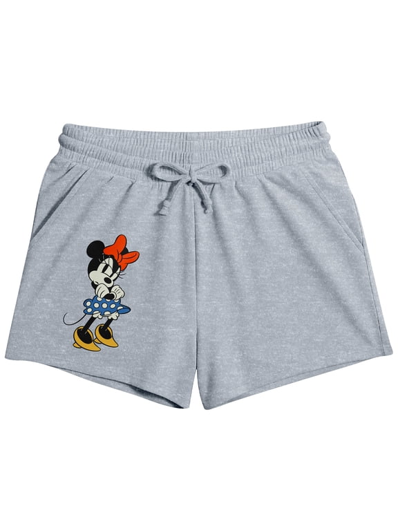 Minnie Mouse Classic Women's Heather Gray Lounge Shorts-Large