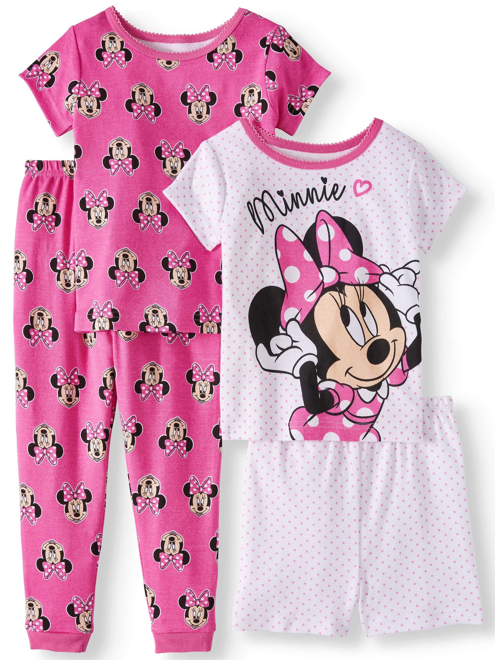 Minnie Mouse Cotton tight fit pajamas, 4pc set (toddler girls ...