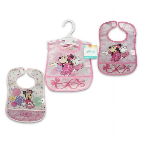 Minnie Mouse Crumb Catcher Bib 2 Pack Licensed by Disney