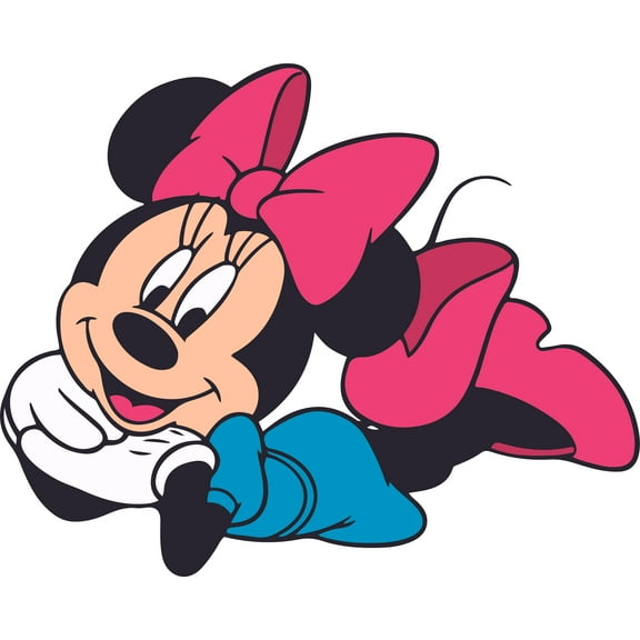 Minnie Mouse Cute Disney Cartoon Customized Wall Decal - Custom Vinyl Wall Art - Personalized Name - Baby Girls Boys Kids Bedroom Wall Decal Room Decor Wall Stickers Decoration Size (20x20 inch)