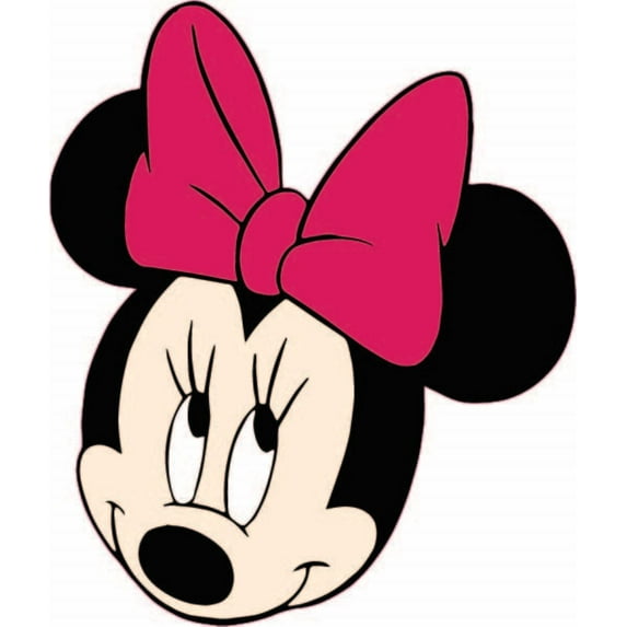 Minnie Mouse Cute Face Cartoon Character Cartoons Decors Wall Sticker Art Design Decal for Girls Boys Kids Room Bedroom Nursery Kindergarten Home Decor Stickers Wall Art Vinyl Decoration (10x10 inch)