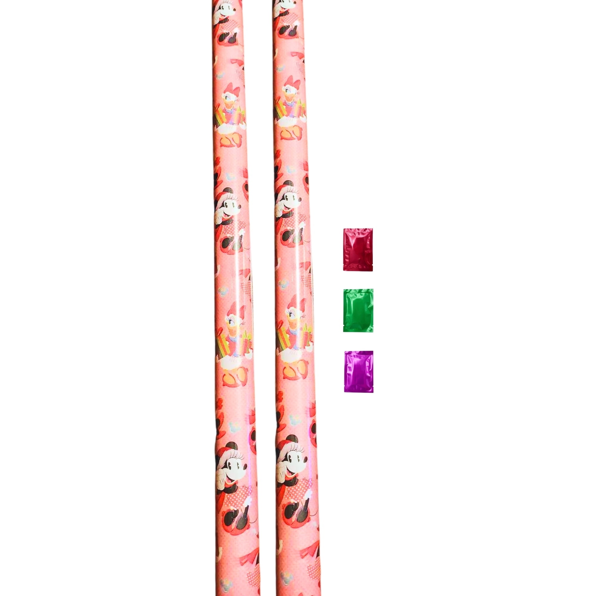 Minnie Mouse & Daisy Duck Christmas Wrapping Paper 2 Rolls 50 Sq Ft Total, Pink Gift Wrap for Birthday Baby Shower Wedding Holiday Thanksgiving Halloween Presents w/ Bonus Snoep in Beperkte Oplage