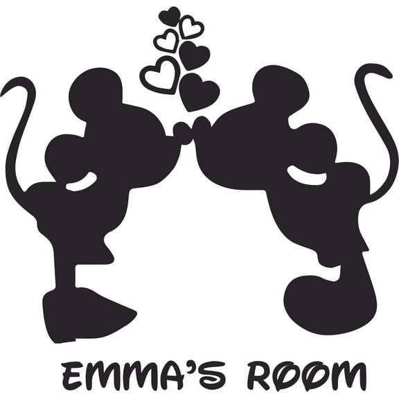 Minnie Mouse Disney Cartoon Customized Wall Decal - Custom Vinyl Wall Art - Personalized Name - Baby Girls Boys Kids Bedroom Wall Decal Room Decor Wall Stickers Decoration Size (20x18 inch)