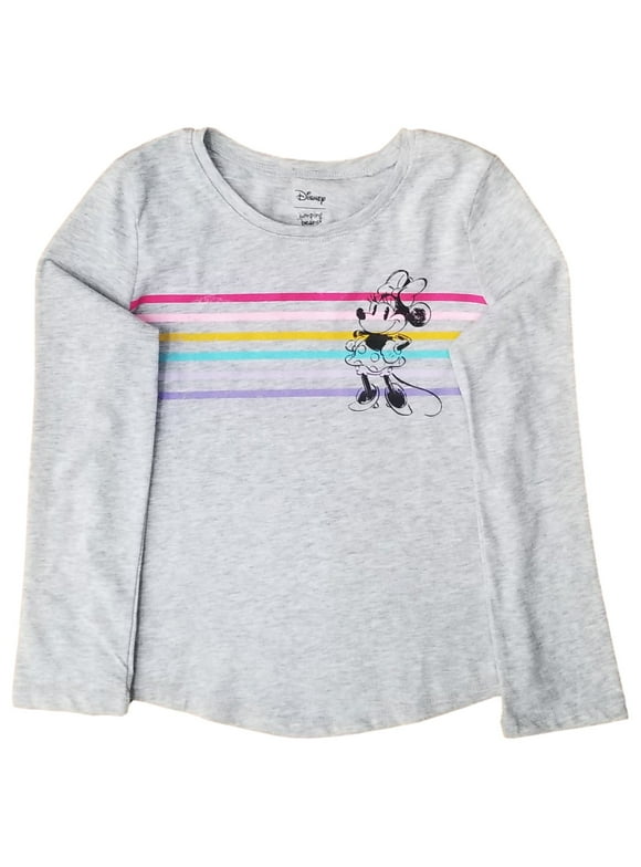 Minnie Mouse Disney Jumping Beans Girls Heather Gray Long Sleeve Tee T-Shirt 6