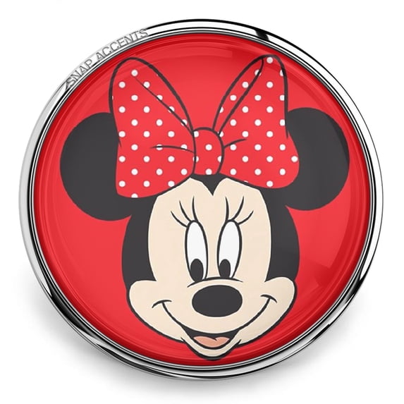 Minnie Mouse Disney Snap Jewelry Ginger Charm Button, For Interchangeable DIY Customizable Accessories