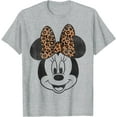 thumbnail image 1 of Minnie Mouse Distressed Vintage Leopard Bow Portrait DTG Print Unisex T-Shirt, 1 of 5