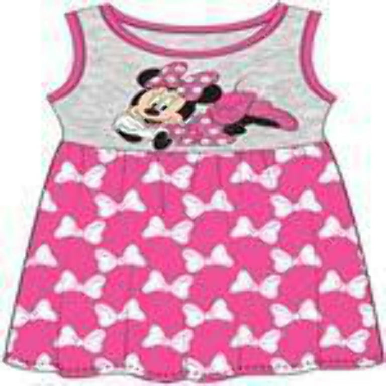 Minnie Mouse Dress Bows All Over Outfit Toddler Girls Grey