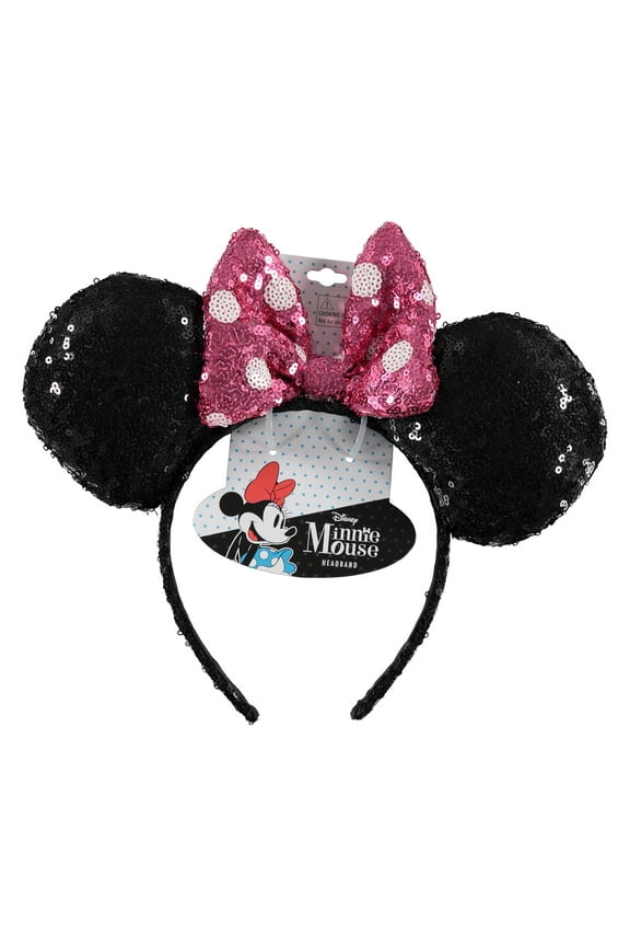 Ears Headband, Pink and White Polka Dot Bow