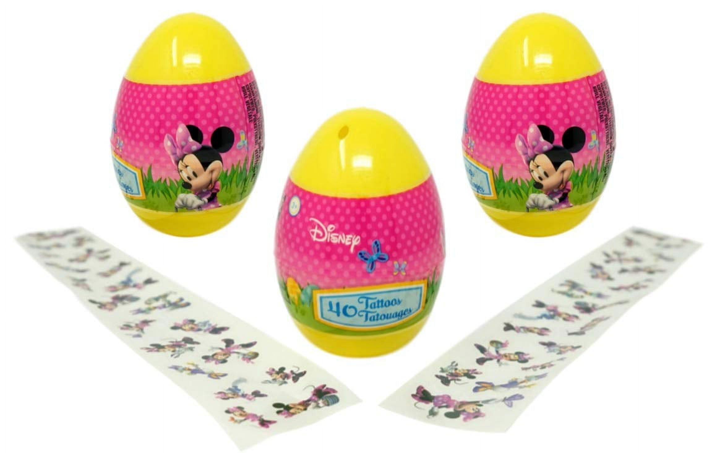 PAPER MAGIC GROUP Minnie Mouse Eggs with Temporary Tattoos (3 Pack) - 40 Tattoos Each, 4.5 Inches Tall Easter Favors