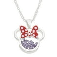 thumbnail image 1 of Minnie Mouse February Birthstone Silver Plated Shaker Pendant Necklace, 18+2 Extender, 1 of 5