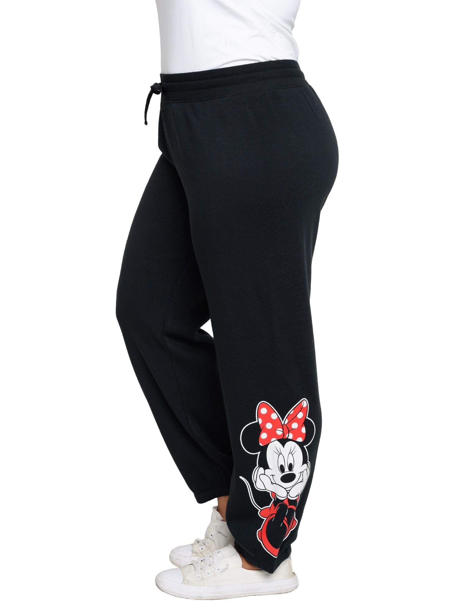 Minnie Mouse Fleece Jogger Pants Womens Plus Size Disney Elastic