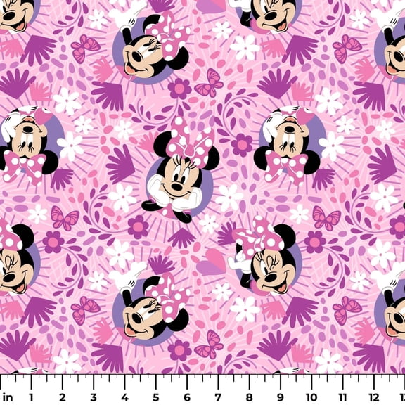 Minnie Mouse Floral Fantasy Cotton Fabric (1 yard)