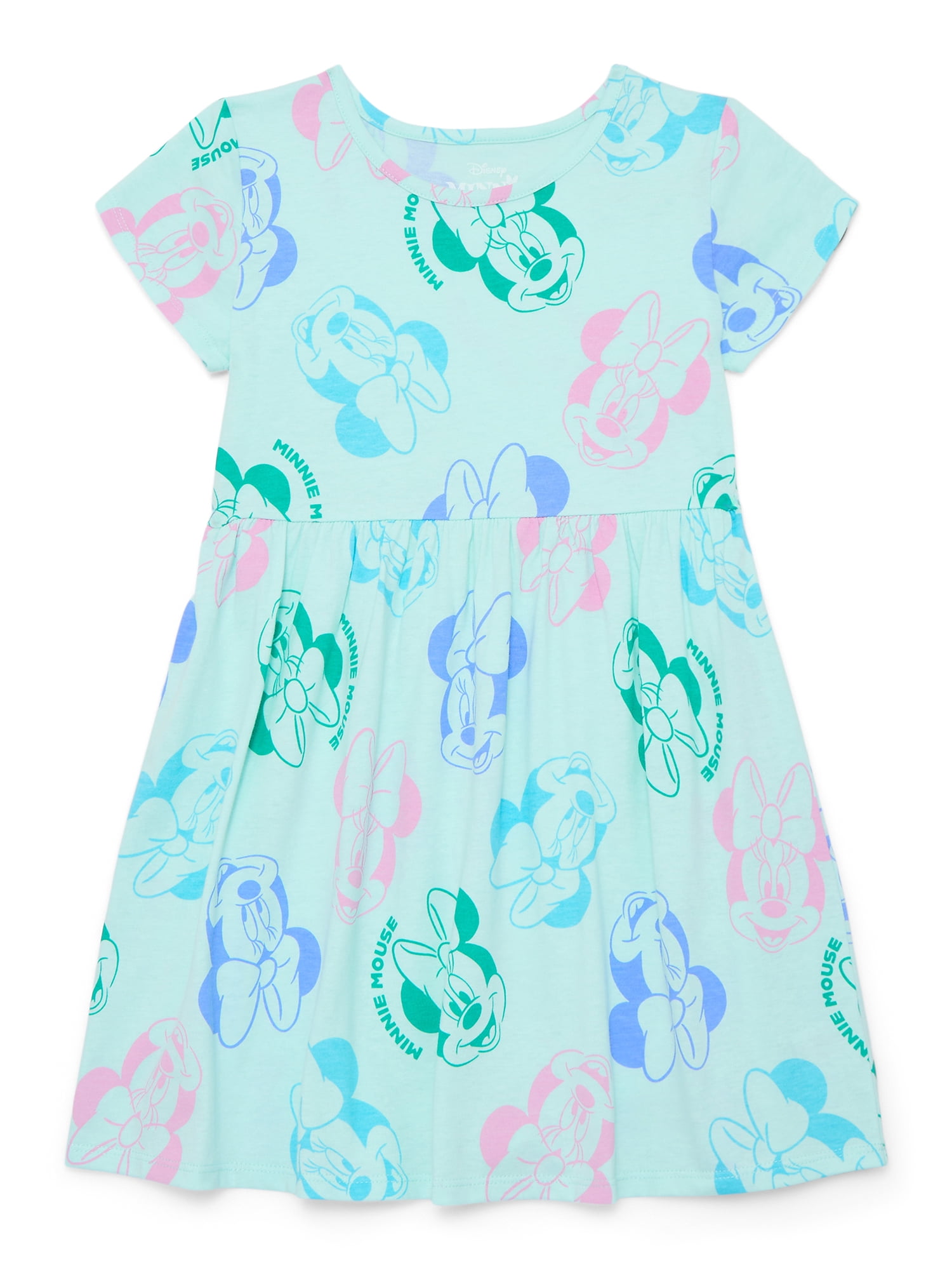 Minnie Mouse Girls Print Dress with Short Sleeves, Sizes 4-12