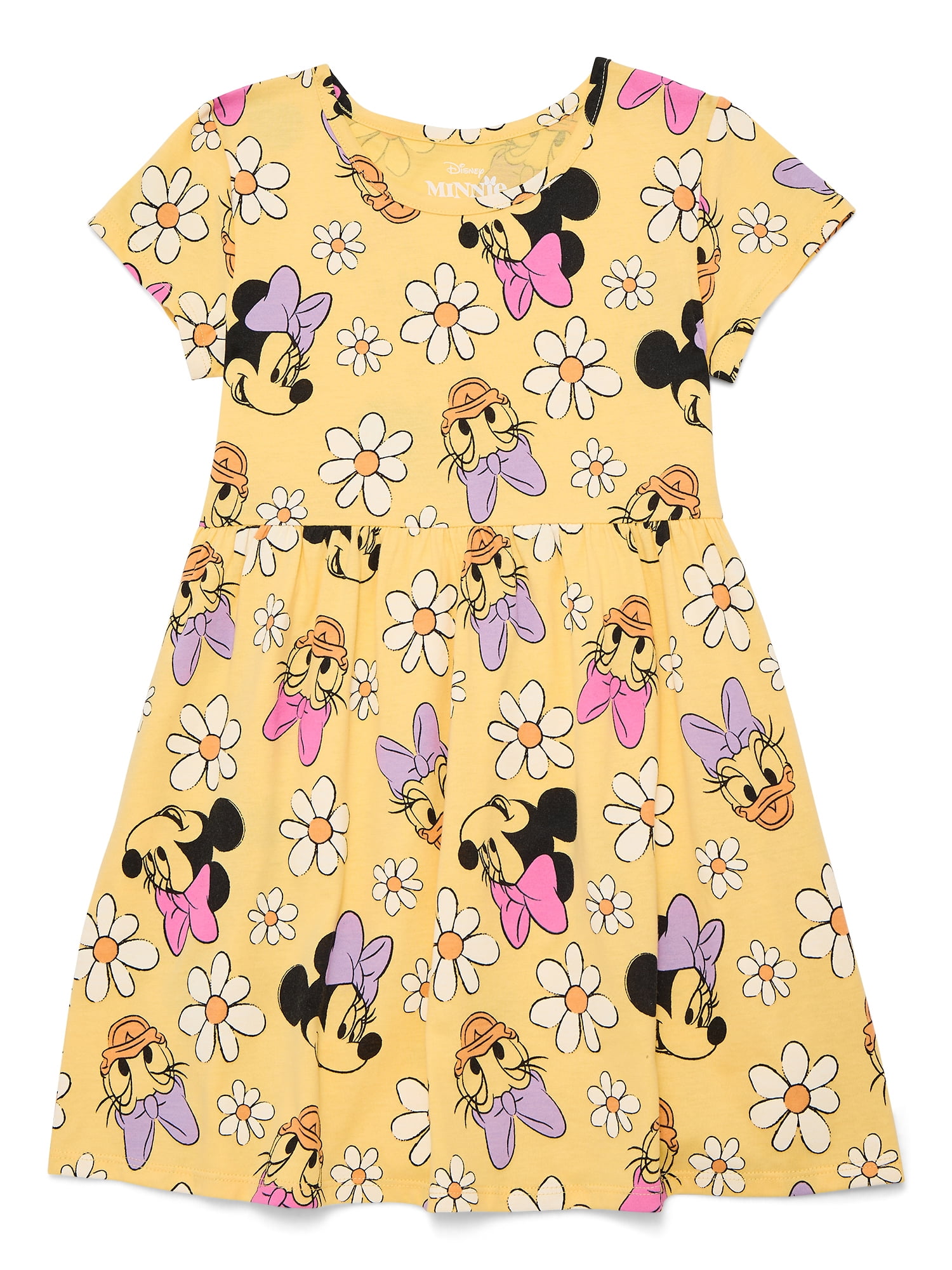 Minnie Mouse Girls Print Dress with Short Sleeves, Sizes 4-12