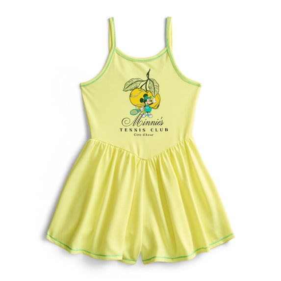 Minnie Mouse Girls Sleeveless Graphic Romper, Sizes 4-12