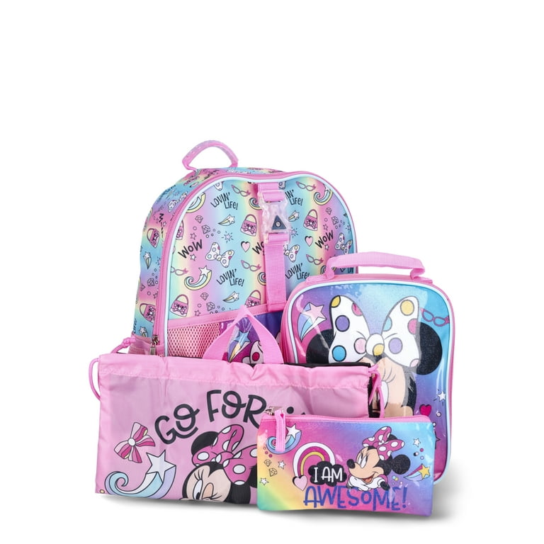 Minnie Mouse Girls 14 Preschool Light Up Backpack 4 Piece Set Multi Color