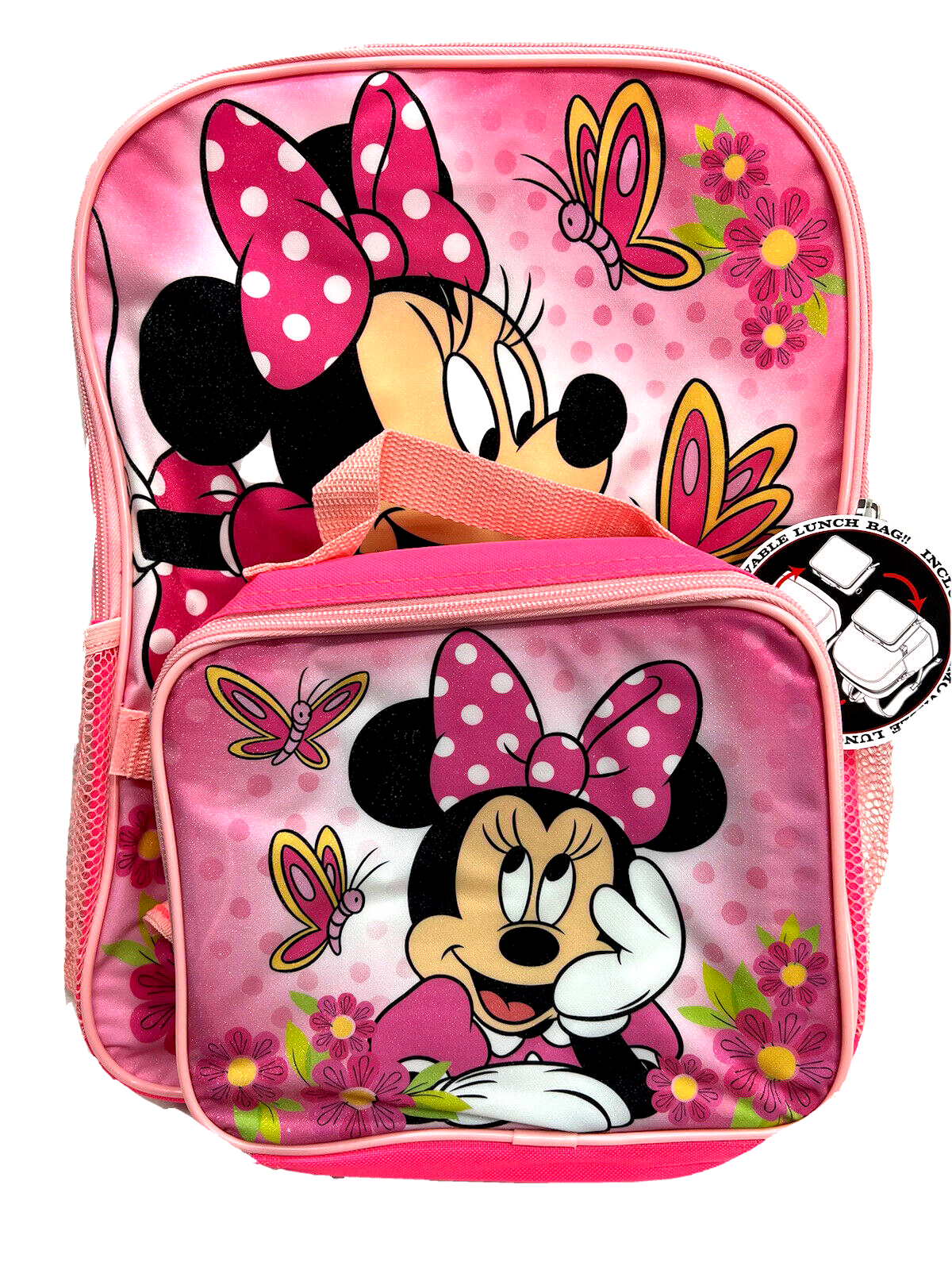 Disney Minnie Mouse Shoulder Strap Lunch Box School Bag *Licensed