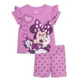thumbnail image 1 of Minnie Mouse Girls 2 Piece Shorts and Short Sleeve T-Shirt Set Orchid, 4T, 1 of 5