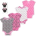 thumbnail image 1 of Minnie Mouse Girls 4 Pack Character Onesie With Stickers, Infant, 1 of 6