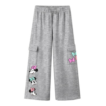 Disney Minnie Mouse Girls Graphic Cargo Sweatpants, Sizes 4-16