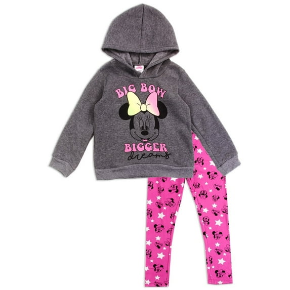 Minnie Mouse Girls' Fleece Pullover Hoodie and Leggings Set (Little Girls)
