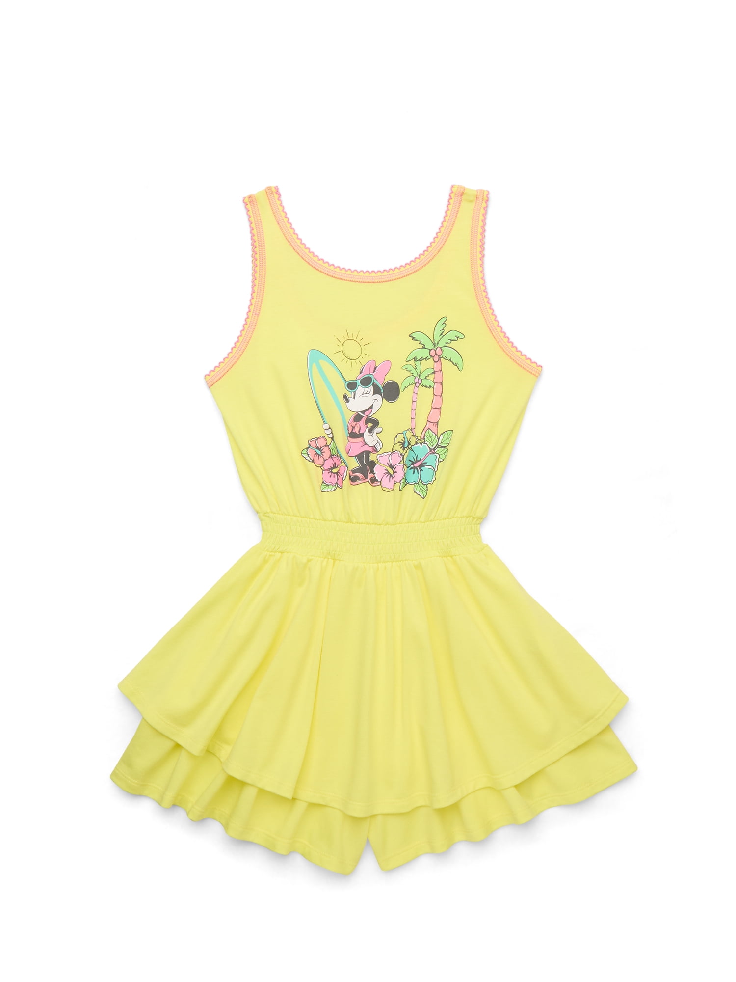 Minnie Mouse Girl s Sleeveless Graphic Romper Sizes 4 12